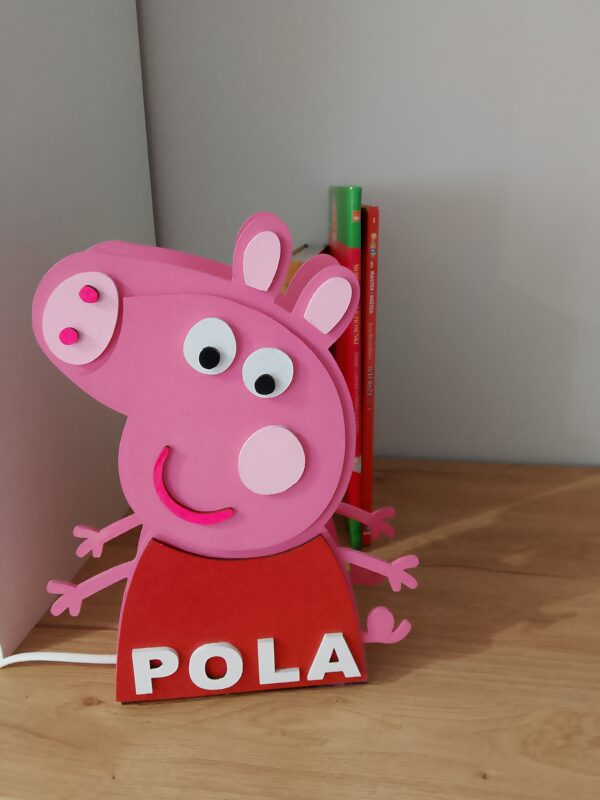 Lampka Świnka Pepa personalizowana imieniem