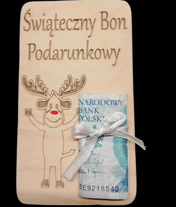 Świąteczny Bon Podarunkowy na pieniądze, voucher