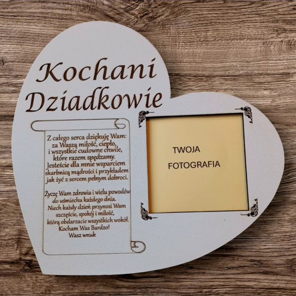Wyjątkowa ramka na zdjęcie Kochani Dziadkowie upominek dla Babci i Dziadka