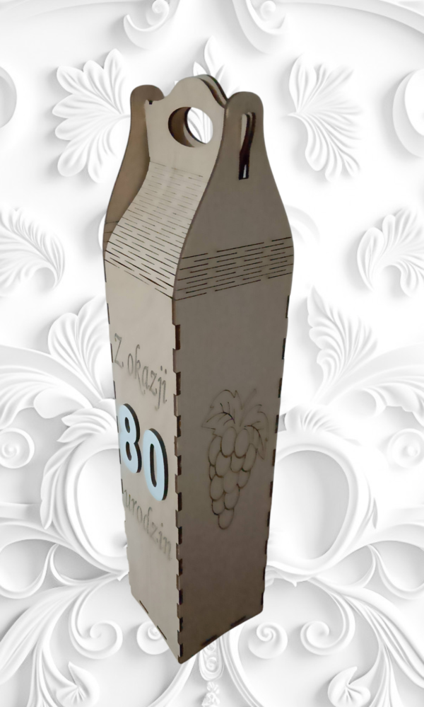 Elegancka drewniana skrzynka personalizowana na wino wódkę różne okazje - obrazek 2