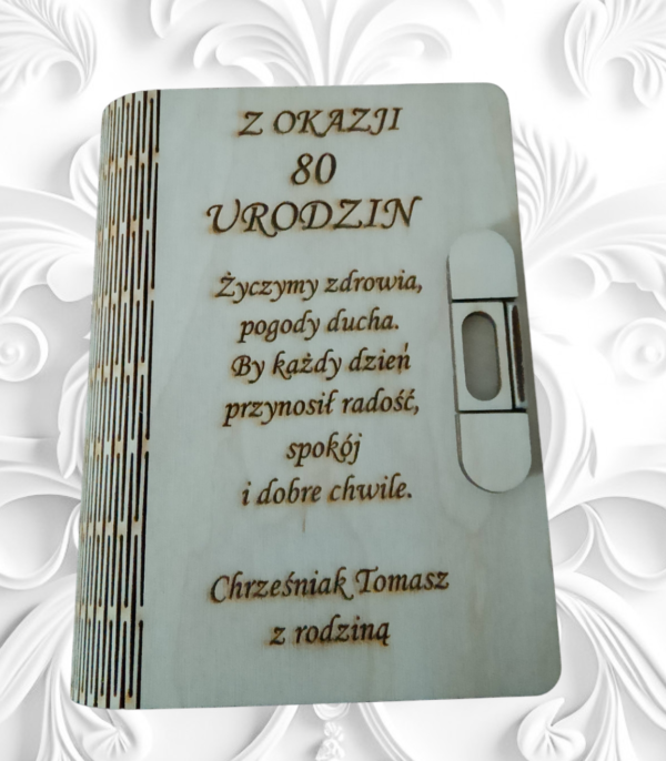 Eleganckie pudełko na pieniądze voucher personalizowane